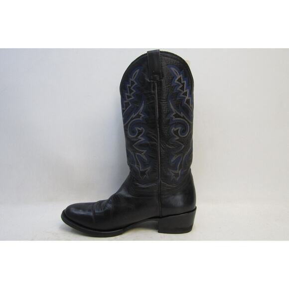 Ferrini Mens Size 10 D Blue Black Leather Cowboy Western Boots main image 10